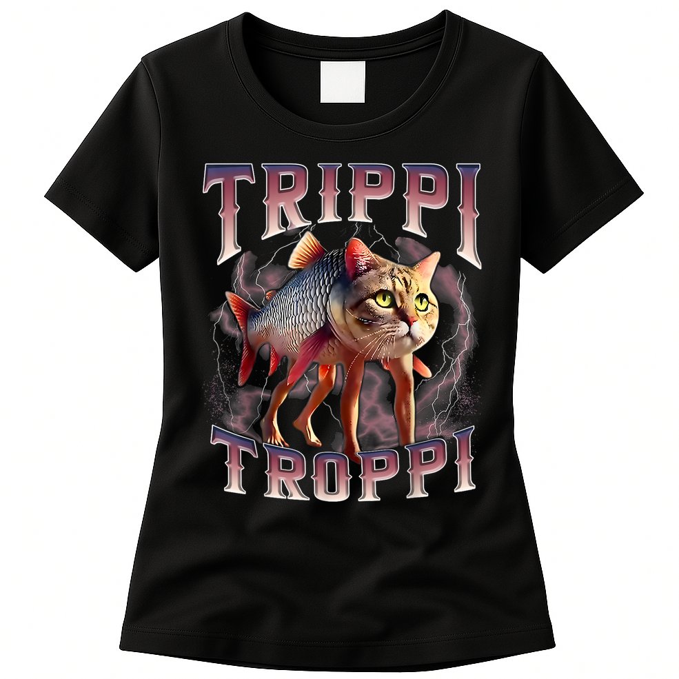  Trippi Troppi - Italian Brainrot Meme Cat Womens T-Shirt