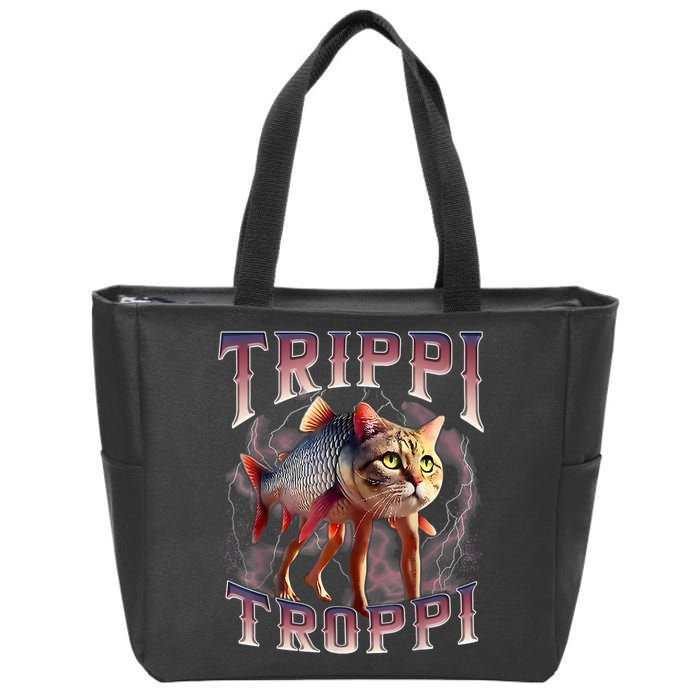  Trippi Troppi - Italian Brainrot Meme Cat Zip Tote Bag