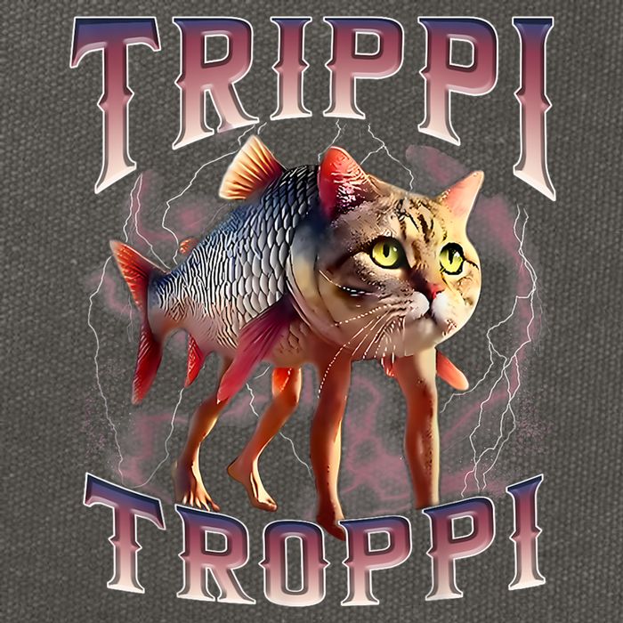  Trippi Troppi - Italian Brainrot Meme Cat Cotton Canvas Backpack