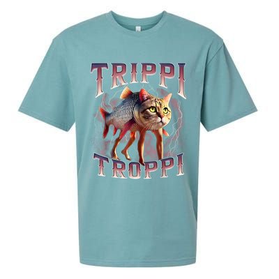  Trippi Troppi - Italian Brainrot Meme Cat Sueded Cloud Jersey T-Shirt
