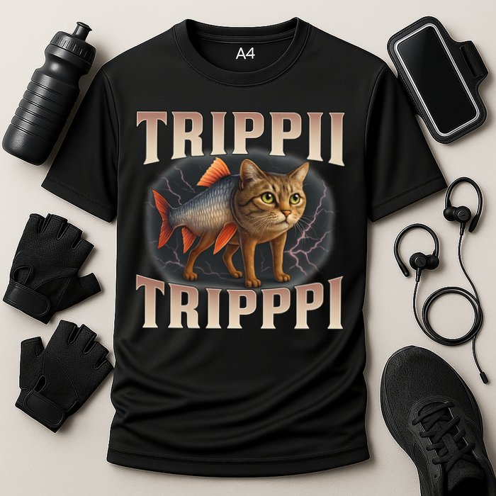  Trippi Troppi - Italian Brainrot Meme Cat Cooling Performance Crew T-Shirt