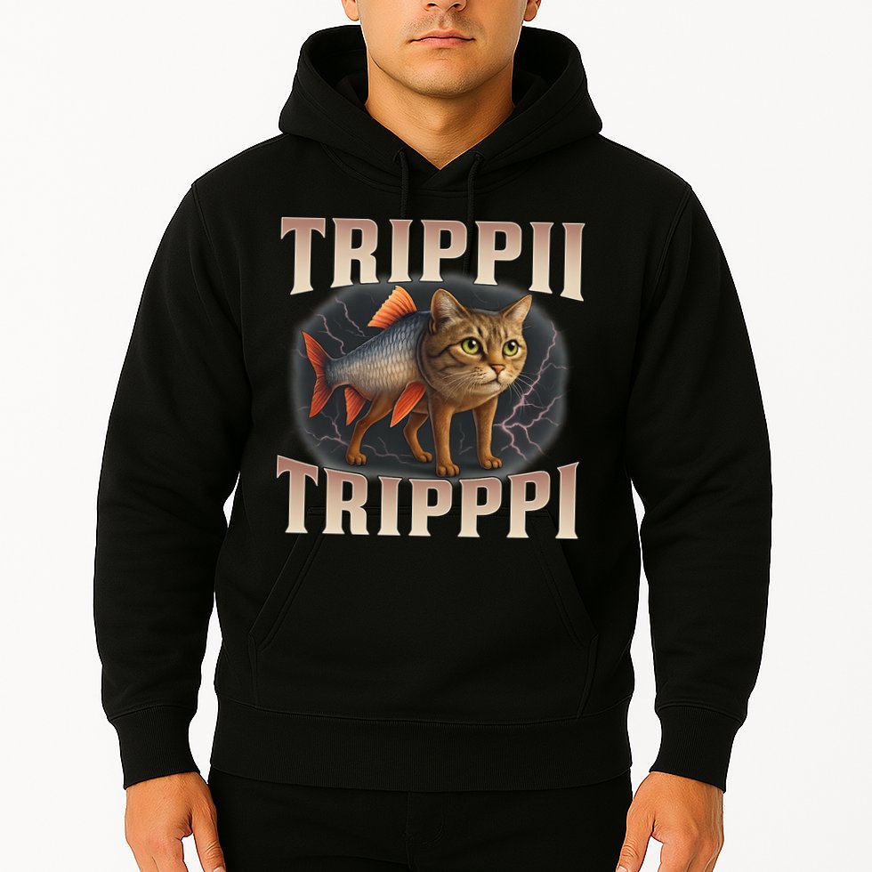  Trippi Troppi - Italian Brainrot Meme Cat Hoodie