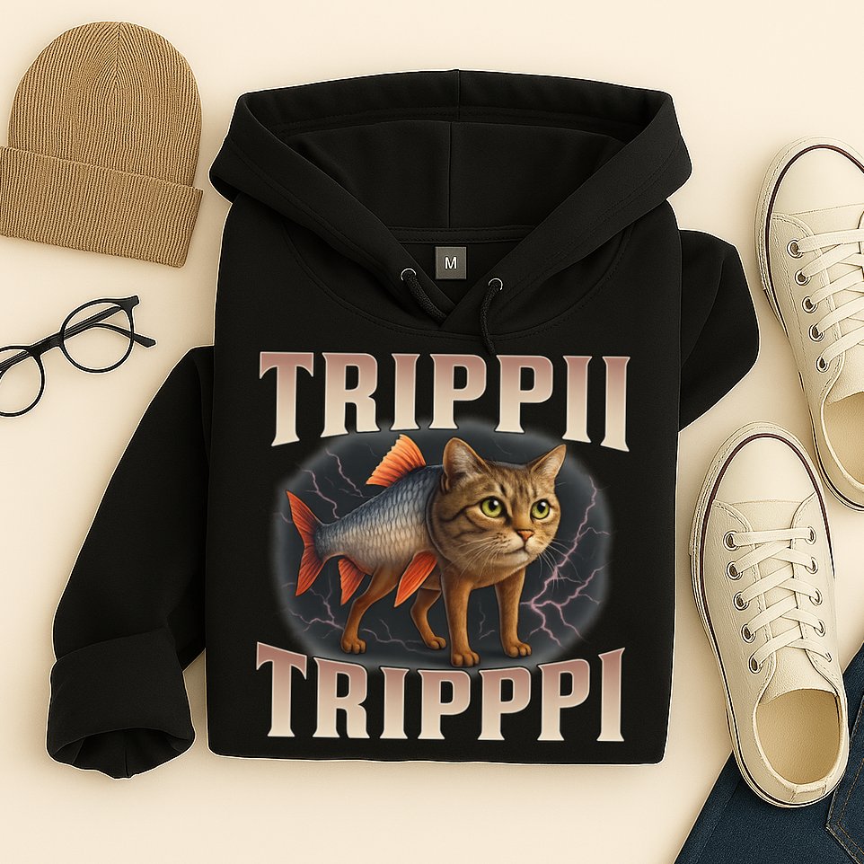  Trippi Troppi - Italian Brainrot Meme Cat Hoodie
