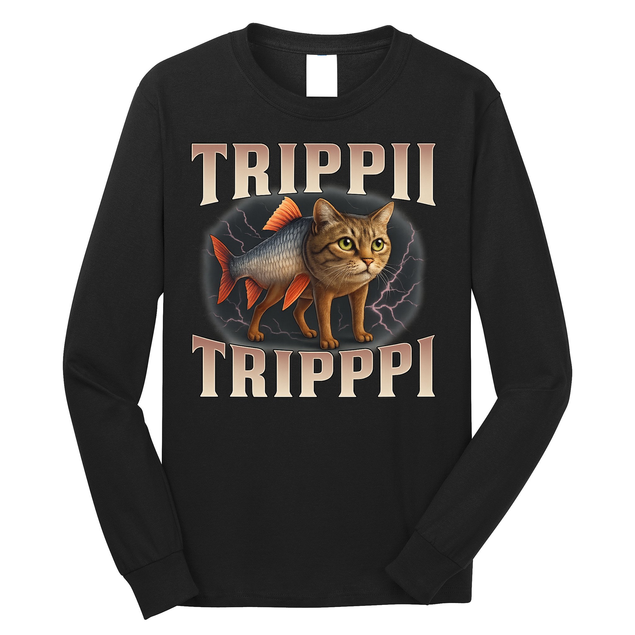 Trippi Troppi - Italian Brainrot Meme Cat Long Sleeve Shirt