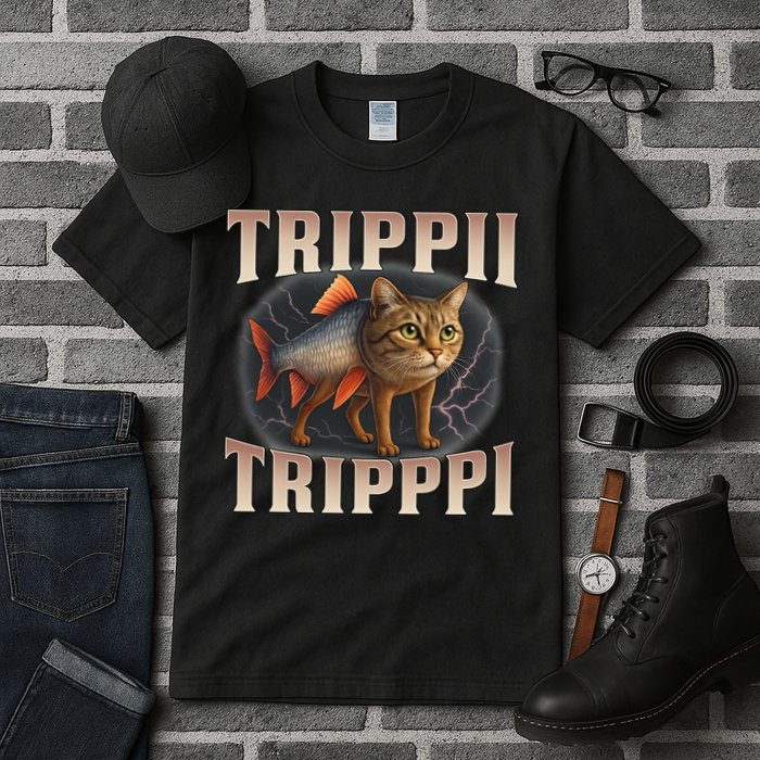  Trippi Troppi - Italian Brainrot Meme Cat Tall T-Shirt