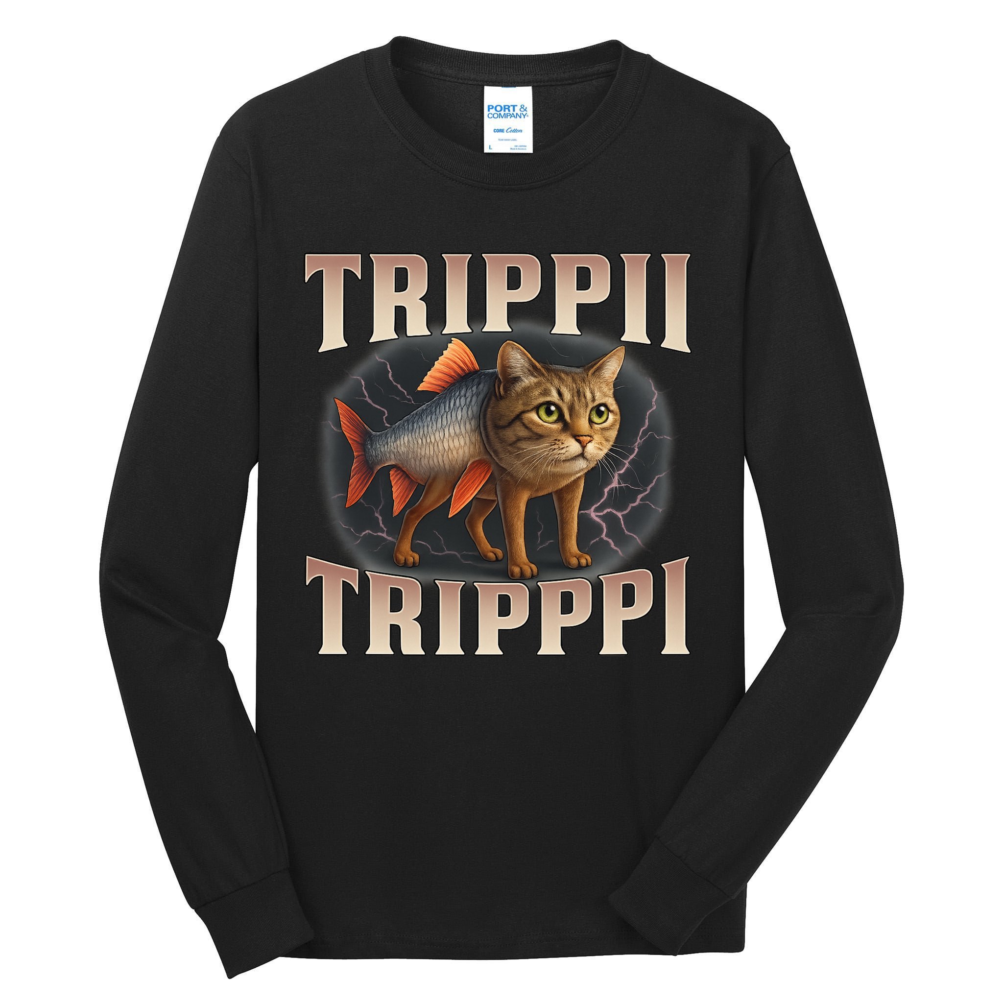  Trippi Troppi - Italian Brainrot Meme Cat Tall Long Sleeve T-Shirt