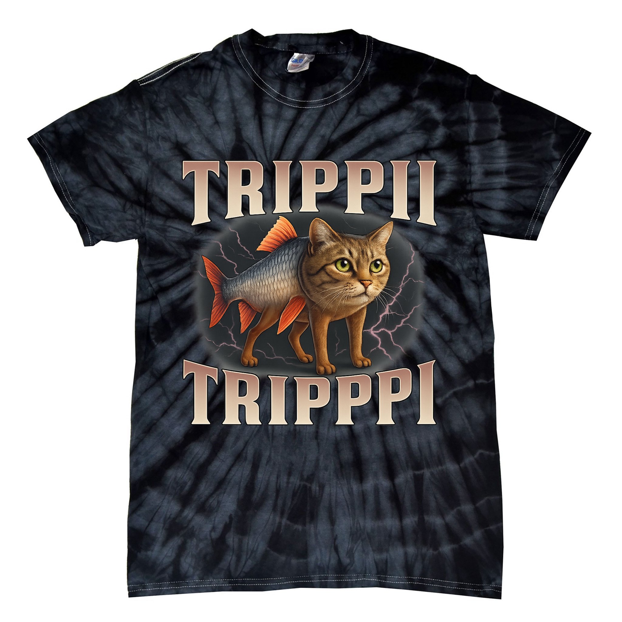  Trippi Troppi - Italian Brainrot Meme Cat Tie-Dye T-Shirt