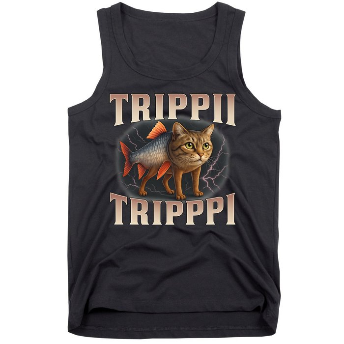  Trippi Troppi - Italian Brainrot Meme Cat Tank Top