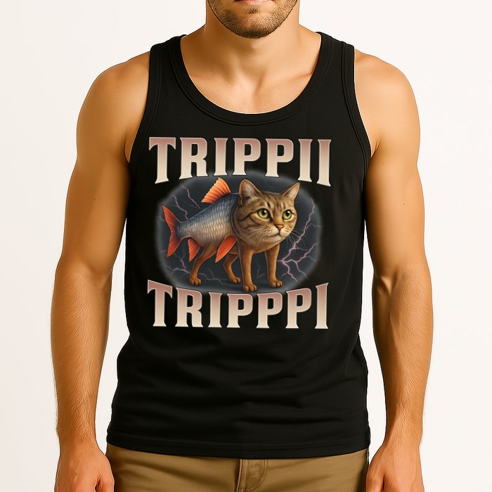  Trippi Troppi - Italian Brainrot Meme Cat Tank Top