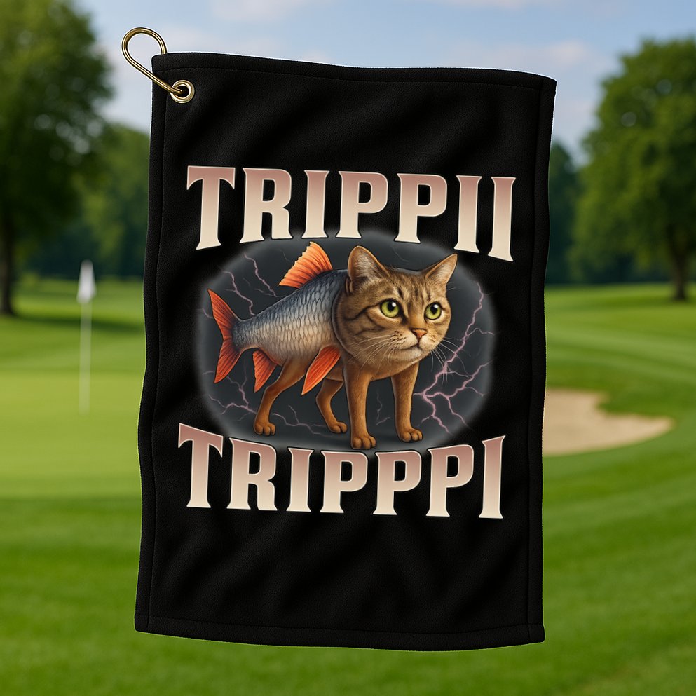  Trippi Troppi - Italian Brainrot Meme Cat Golf Towel