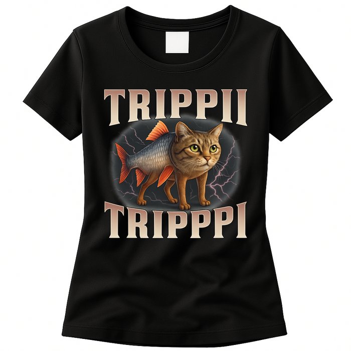 Trippi Troppi - Italian Brainrot Meme Cat Womens T-Shirt