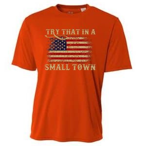 Try That In A Small Country Western Town Country Music Lover Cooling Performance Crew T-Shirt