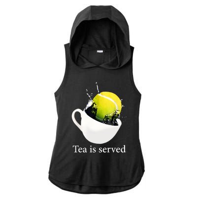 Tennis Tea Is Served Ladies PosiCharge Tri-Blend Wicking Draft Hoodie Tank