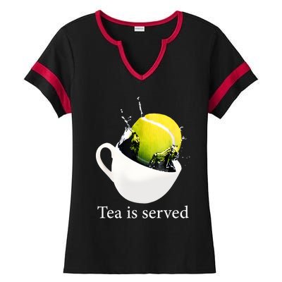 Tennis Tea Is Served Ladies Halftime Notch Neck Tee