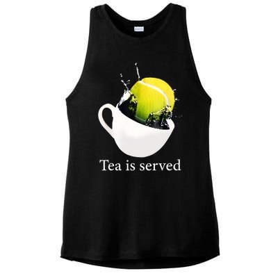 Tennis Tea Is Served Ladies PosiCharge Tri-Blend Wicking Tank