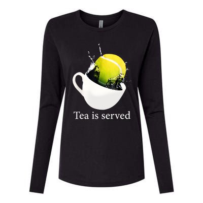 Tennis Tea Is Served Womens Cotton Relaxed Long Sleeve T-Shirt