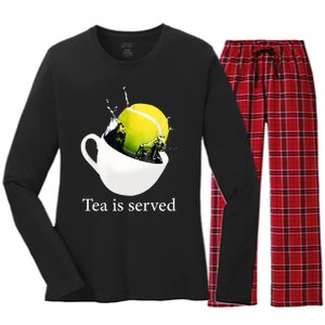 Tennis Tea Is Served Women's Long Sleeve Flannel Pajama Set 