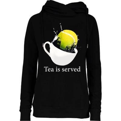 Tennis Tea Is Served Womens Funnel Neck Pullover Hood