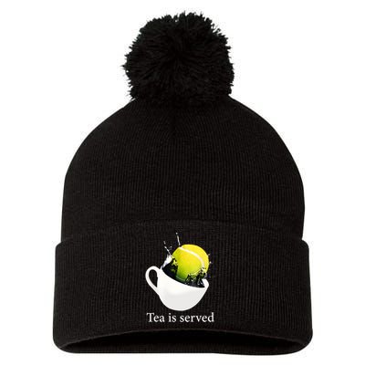 Tennis Tea Is Served Pom Pom 12in Knit Beanie