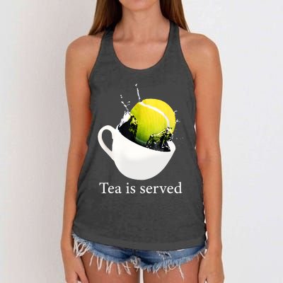 Tennis Tea Is Served Women's Knotted Racerback Tank