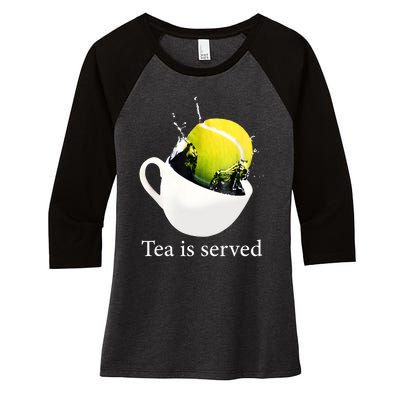 Tennis Tea Is Served Women's Tri-Blend 3/4-Sleeve Raglan Shirt