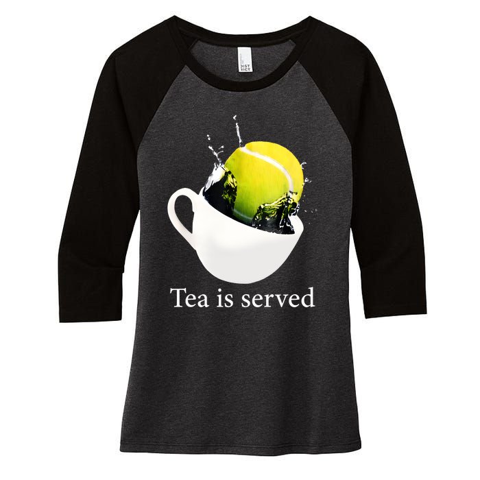 Tennis Tea Is Served Women's Tri-Blend 3/4-Sleeve Raglan Shirt