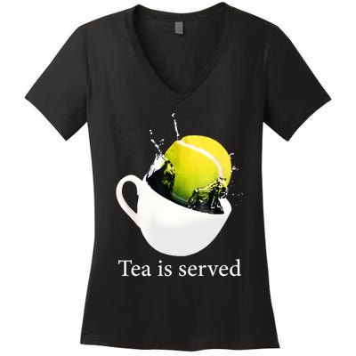 Tennis Tea Is Served Women's V-Neck T-Shirt