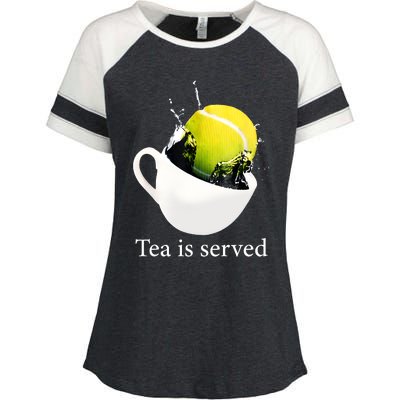 Tennis Tea Is Served Enza Ladies Jersey Colorblock Tee