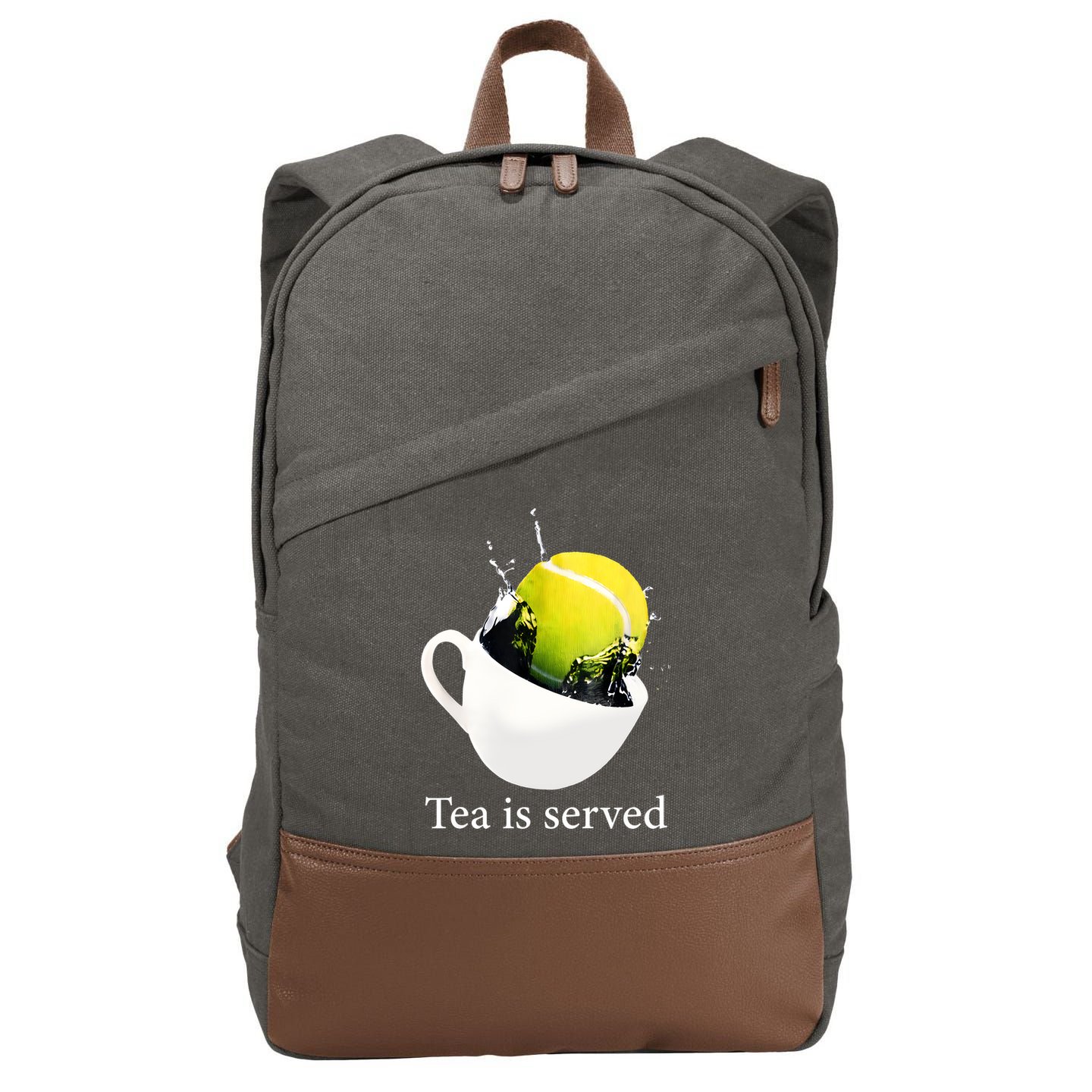 Tennis Tea Is Served Cotton Canvas Backpack