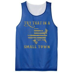 Try That In A Small Country Western TownCountry Music Lover Mesh Reversible Basketball Jersey Tank