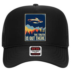 The Truth Is Out There Area 51 Alien Ufo High Crown Mesh Back Trucker Hat