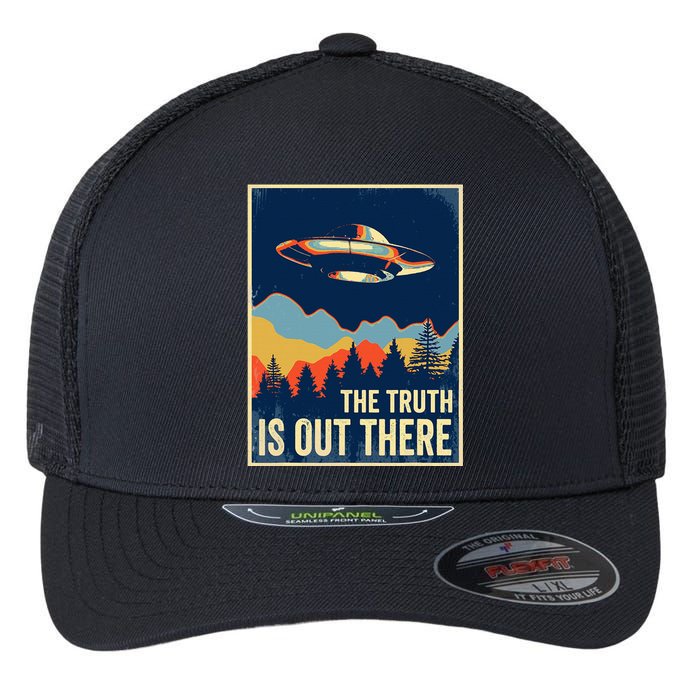 The Truth Is Out There Area 51 Alien Ufo Flexfit Unipanel Trucker Cap