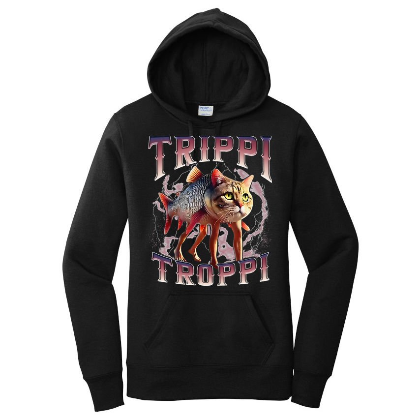 Trippi Troppi - Italian Brainrot Meme Cat Gift Women's Pullover Hoodie