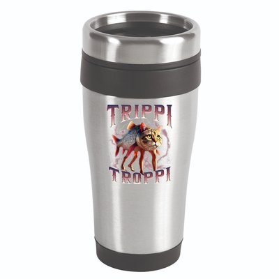 Trippi Troppi - Italian Brainrot Meme Cat Gift 16oz Travel Tumbler