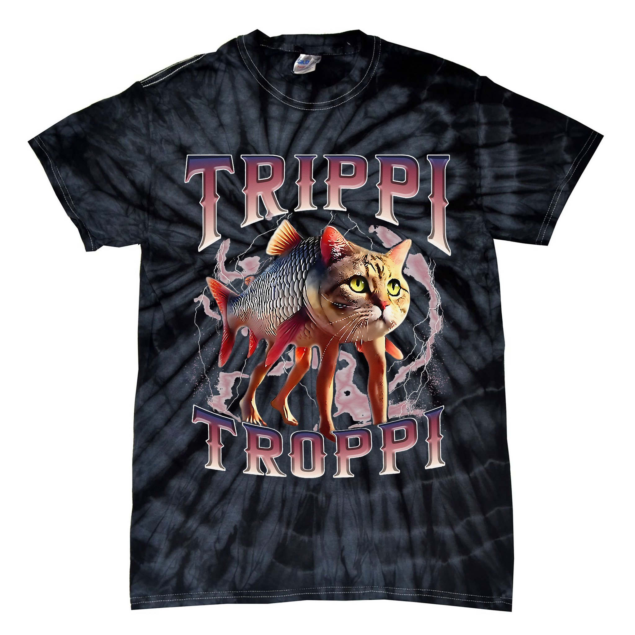 Trippi Troppi - Italian Brainrot Meme Cat Gift Tie-Dye T-Shirt