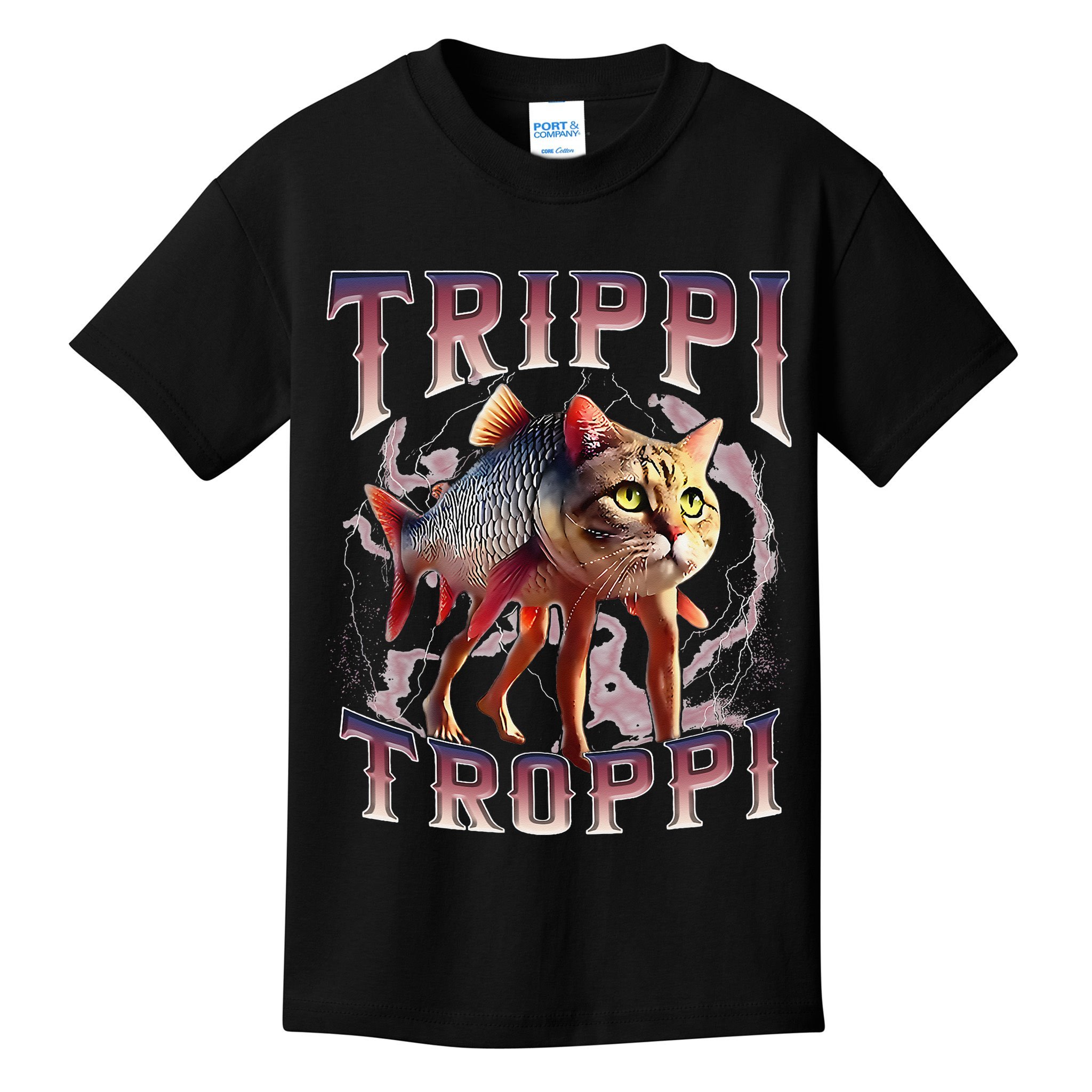 Trippi Troppi - Italian Brainrot Meme Cat Gift Kids T-Shirt