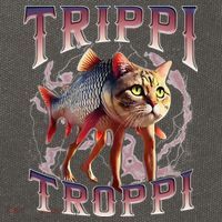 Trippi Troppi - Italian Brainrot Meme Cat Gift Cotton Canvas Backpack