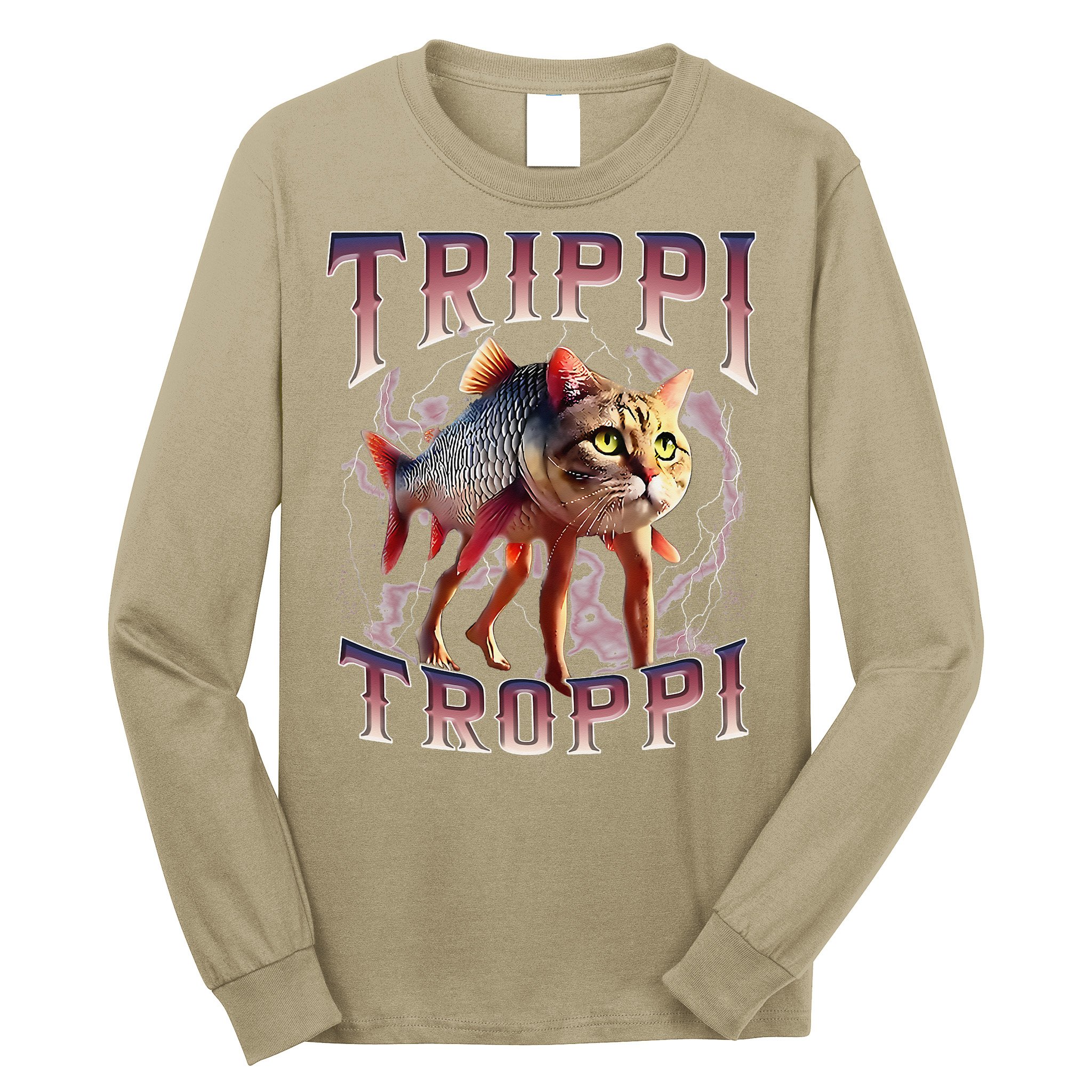 Trippi Troppi - Italian Brainrot Meme Cat Gift Long Sleeve Shirt