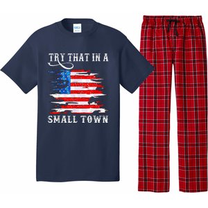 Try That In My Town Western American Flag Country Music Pajama Set