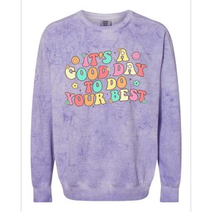 Teacher Testing ItS A Good Day To Do Best Groovy Colorblast Crewneck Sweatshirt