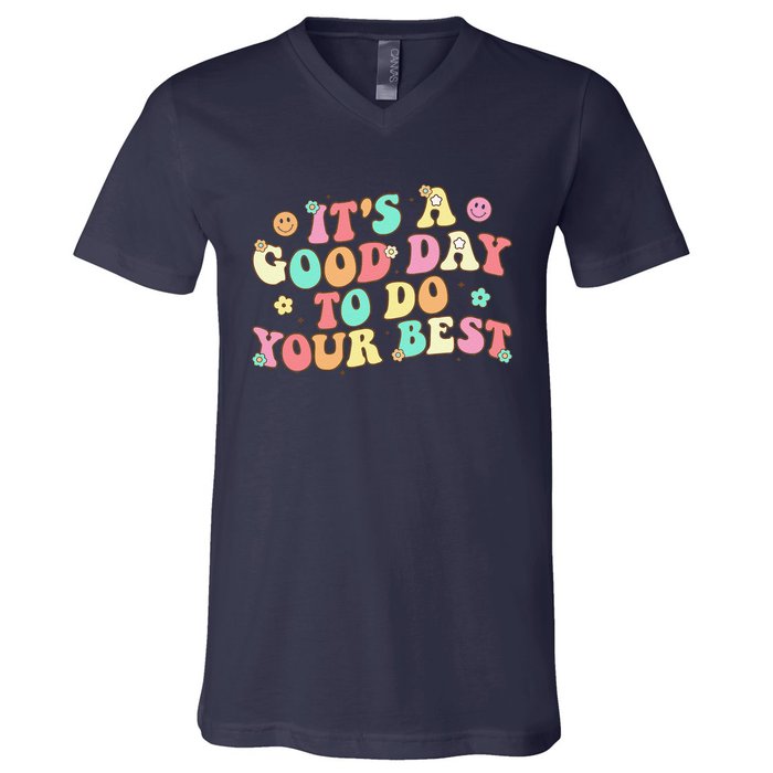 Teacher Testing ItS A Good Day To Do Best Groovy V-Neck T-Shirt