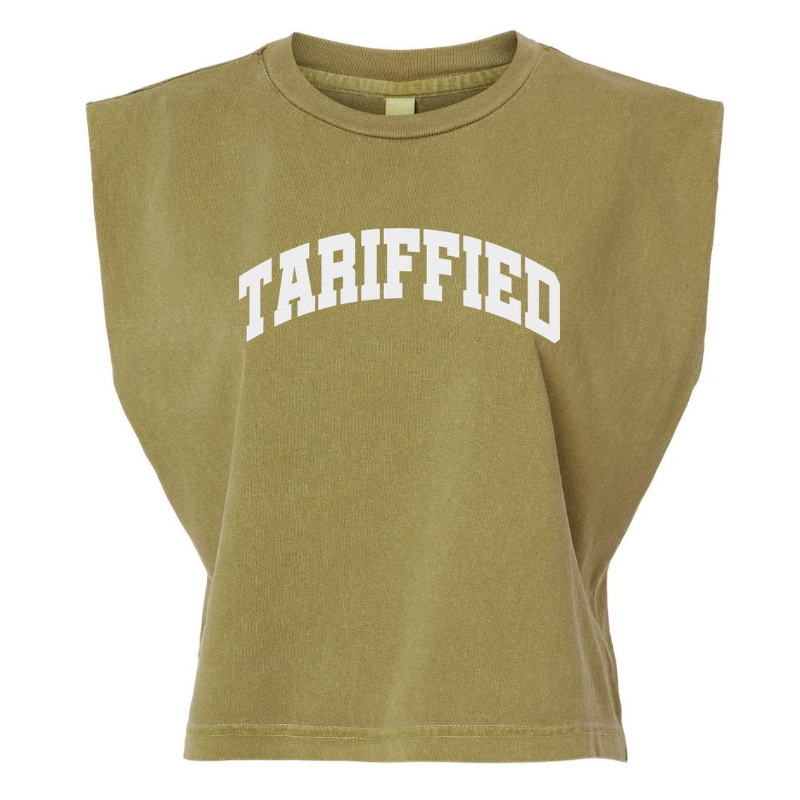 Tariffied Tariff Ied Funny Trump Economic Tariffs War Garment-Dyed Women's Muscle Tee