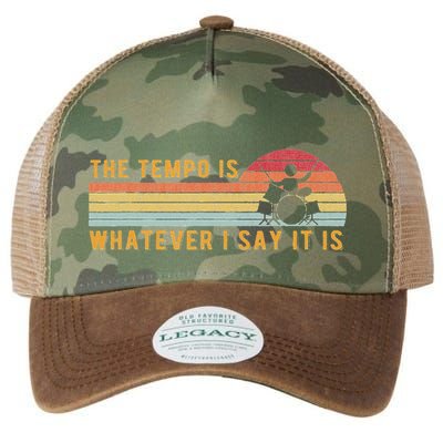 The Tempo Is Whatever I Say It Is Funny Drummer Design Legacy Tie Dye Trucker Hat