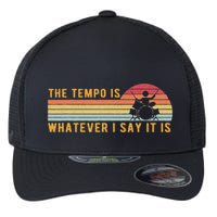 The Tempo Is Whatever I Say It Is Funny Drummer Design Flexfit Unipanel Trucker Cap