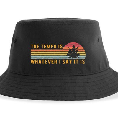 The Tempo Is Whatever I Say It Is Funny Drummer Design Sustainable Bucket Hat