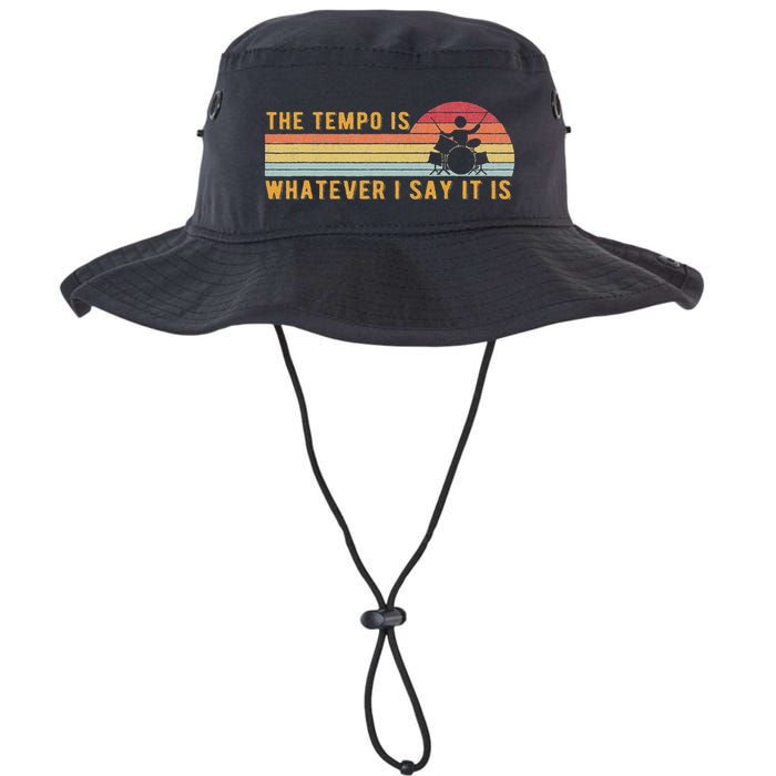 The Tempo Is Whatever I Say It Is Funny Drummer Design Bucket Hat