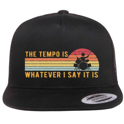 The Tempo Is Whatever I Say It Is Funny Drummer Design Flatbill Hat