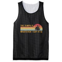 The Tempo Is Whatever I Say It Is Funny Drummer Design Mesh Reversible Basketball Jersey Tank
