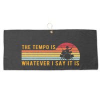 The Tempo Is Whatever I Say It Is Funny Drummer Design Large Microfiber Waffle Golf Towel