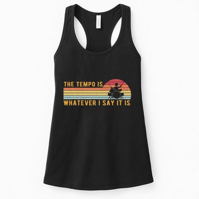 The Tempo Is Whatever I Say It Is Funny Drummer Design Womens Tank Top